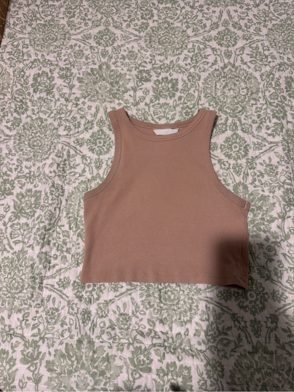 H&M Ribbed Crop Tank in Tan
